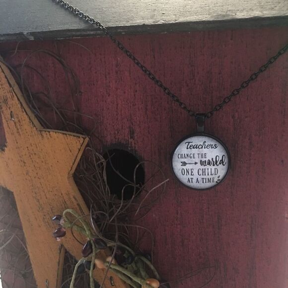 TEACHER APPRECIATION Glass Cabochon Pendant Neckla - Picture 4 of 4